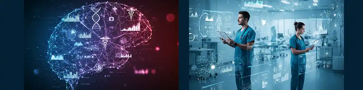 Neural Network and Data Analytics Visualization composite banner header